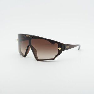 Versace VE4461 533213 Sunglasses Brown Shield Frame,Brow with Grey Clip-On Lense